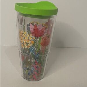Tervis Floral Tumbler with Bright Green Lid